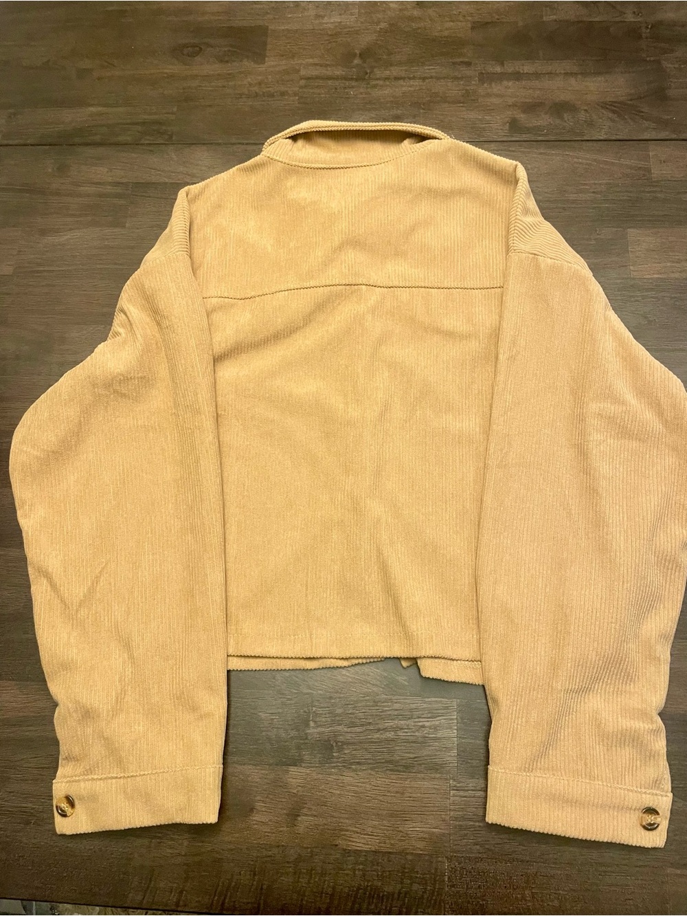 Corduroy Button-Front Jacket in Tan NEVER WORN - Picture 5 of 5